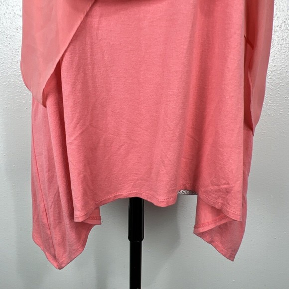 Vince Camuto Blouse Women Medium Pink Sleeveless Tiered Tank Top - Picture 8 of 11